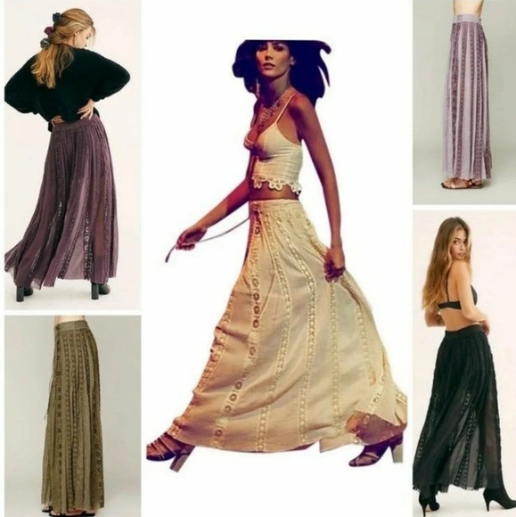 *SOLD* Free People Ribbon Corset Maxi Skirt - Picture 4 of 13